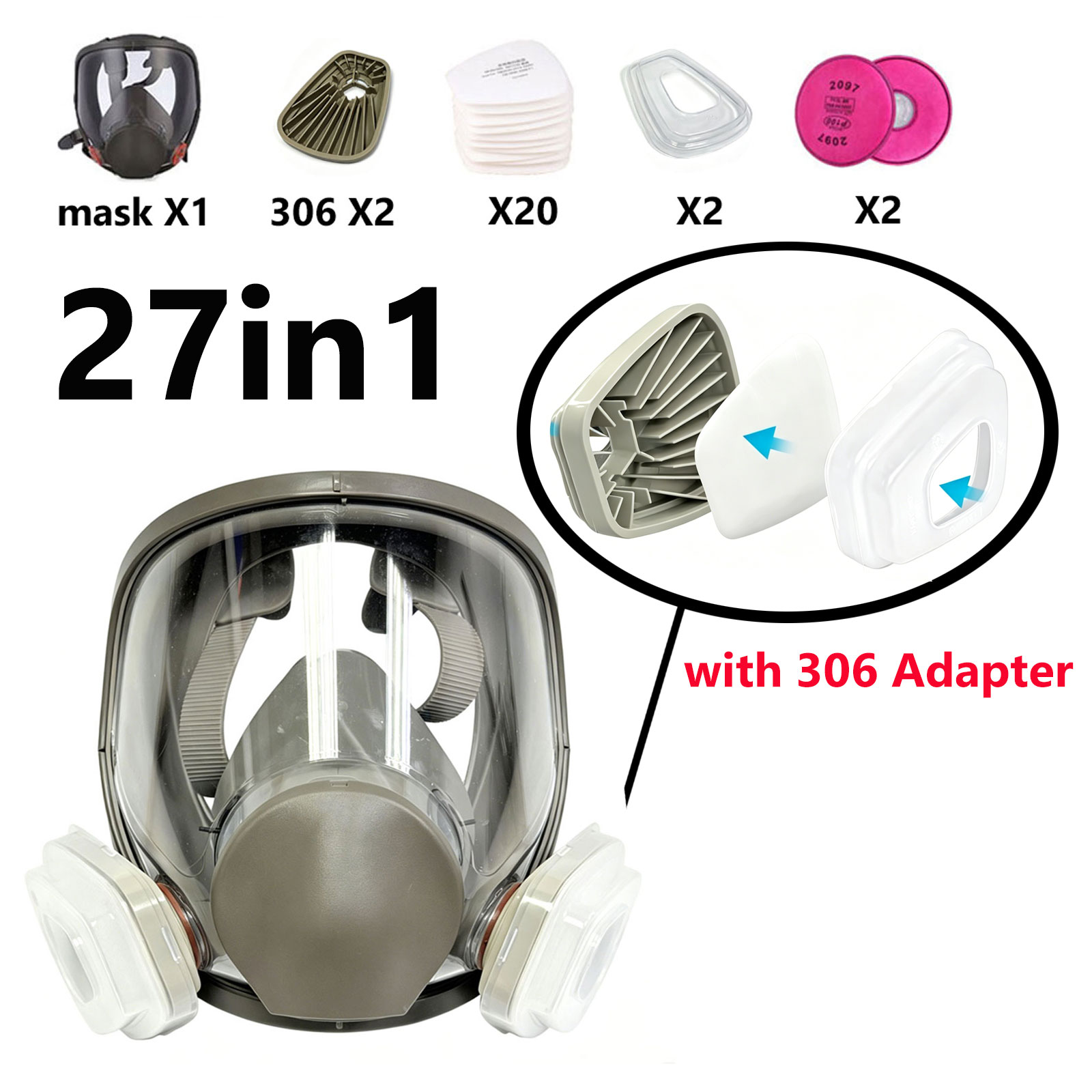 Woodworking Respirator - Respiratore a faccia intera 6800 con