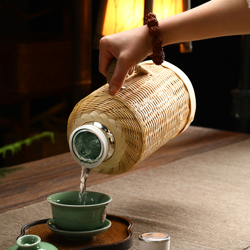 Woodworking Vacuum Press - Thermos in bambù intrecciato a mano