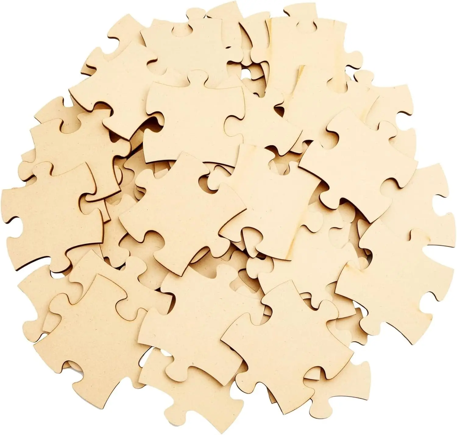 Woodworking Jigsaw - Chip di puzzle in MDF marrone